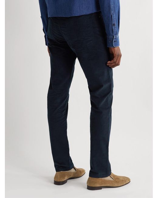 Gabriela Hearst Blue Austin Straight-Leg Cotton-Corduroy Trousers for men