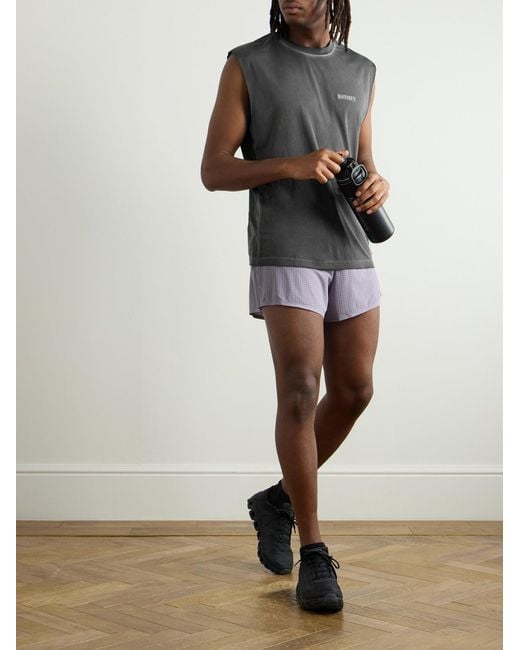 Satisfy Purple 2.5&Quot; Straight-Leg Logo-AppliquÉD Space‑O&Trade;Jersey Shorts for men