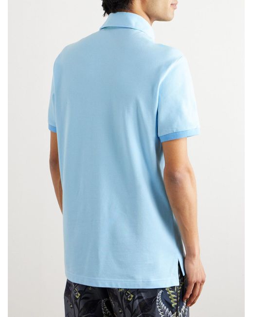 Etro Polohemd aus Baumwoll-Piqué mit Logostickerei in Blue für Herren