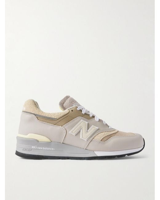 New Balance MiUS 997 Sneakers aus Veloursleder und Mesh mit Gummibesatz in White für Herren
