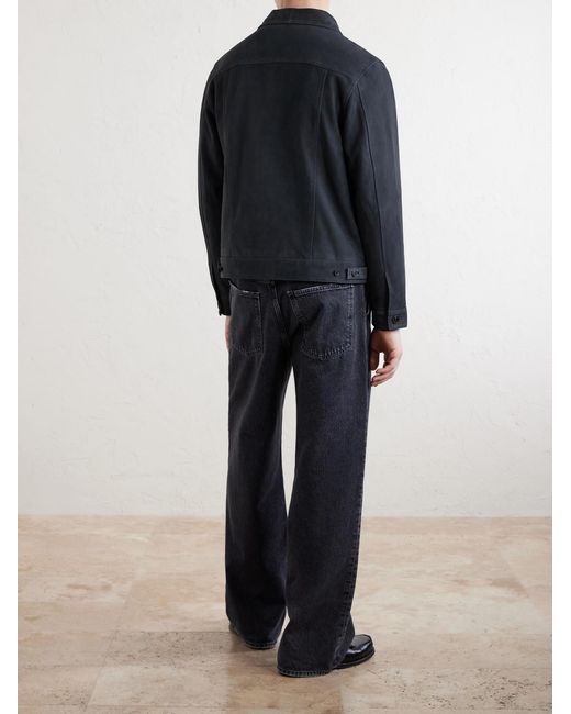 Officine Generale Blue Liam Suede Jacket for men