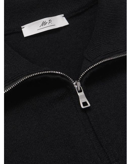 Mr P. Blue James Cashmere Half-Zip Sweater for men