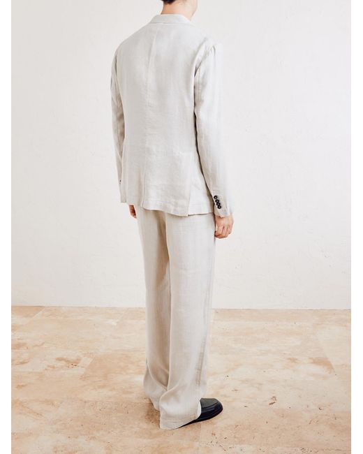 Barena White Herringbone Suit Jacket for men