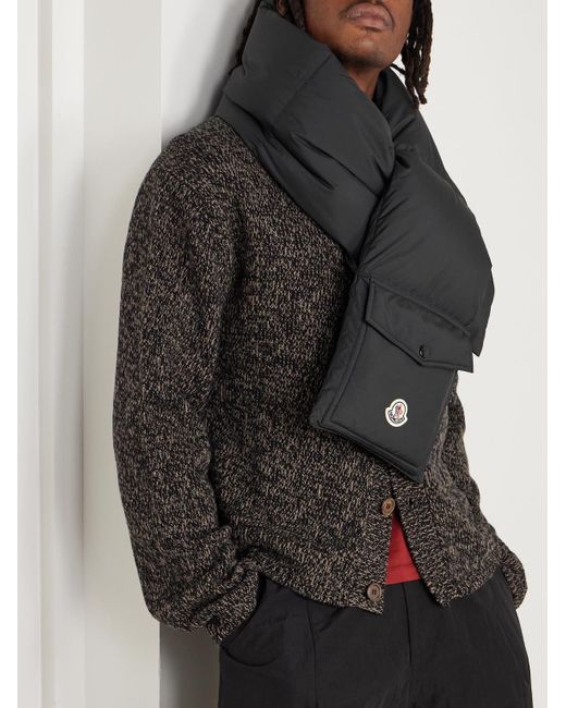Moncler Daunenschal aus gestepptem Shell mit Logoapplikation in Black für Herren