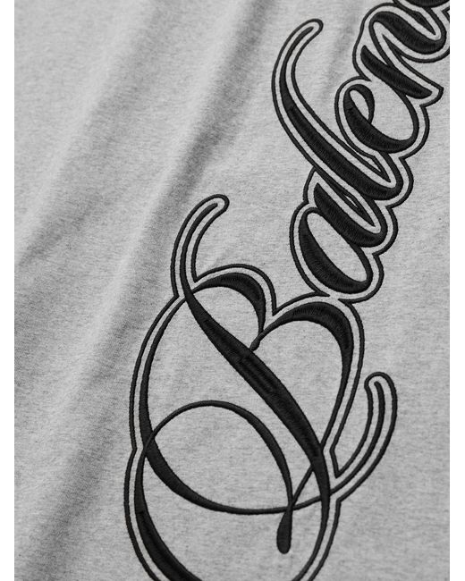 Balenciaga White Logo-Embroidered Cotton-Jersey T-Shirt for men
