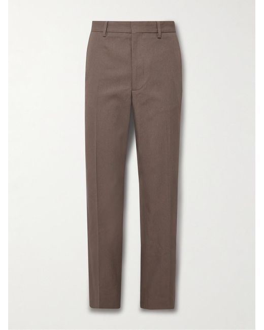 Acne Brown Ayonne Straight-leg Cotton-blend Twill Trousers for men