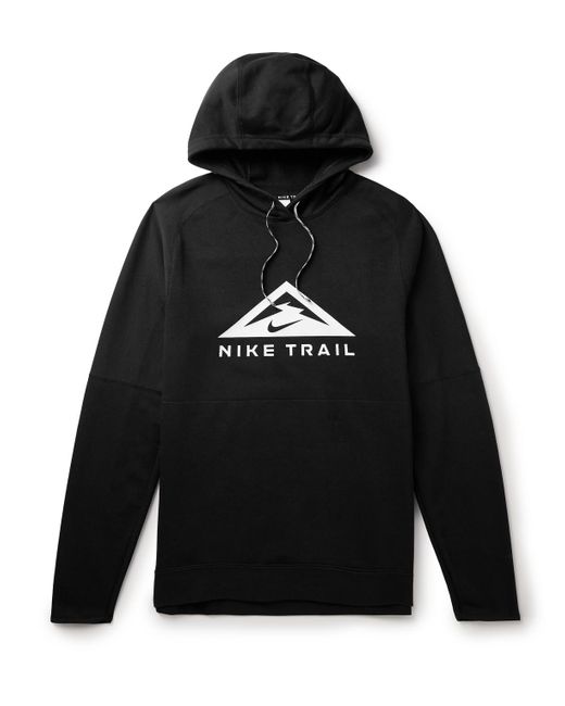 Nike Black Trail Magic Hour Logo-print Cotton-blend Dri-fit Hoodie for men