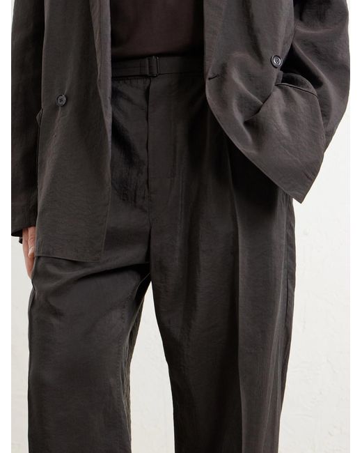 Lemaire Gray Straight-Leg Silk-Blend Suit Trousers for men