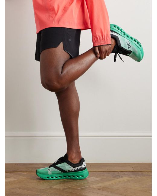 On Shoes Green Cloudsurfer Next Rubber-Trimmed Mesh Running Sneakers for men