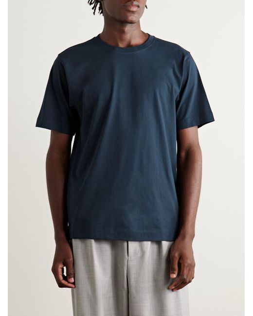 Dries Van Noten Blue Cotton-Jersey T-Shirt for men