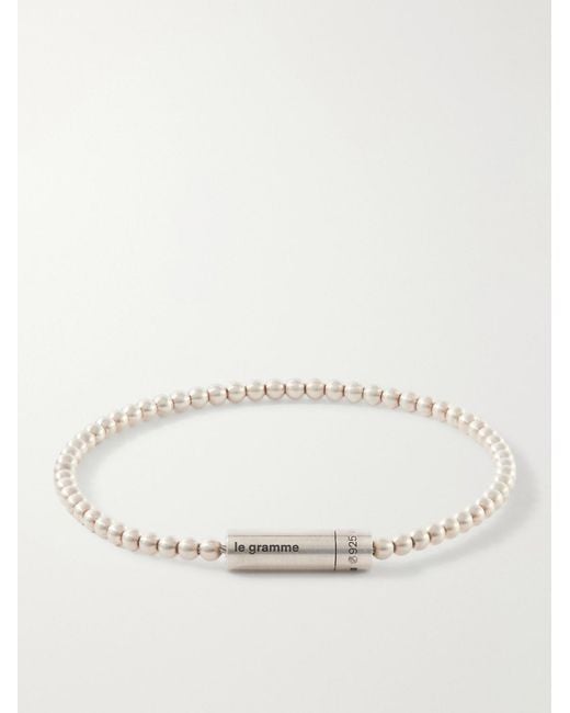 Le Gramme Natural 11G Beaded Sterling Bracelet for men