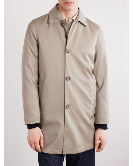 Thom Sweeney Natural Reversible Wool-Twill Coat for men