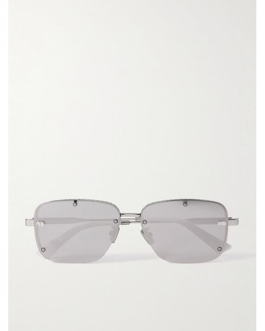 Dior Metallic Neodior S4U Rectangle-Frame Gunmetal-Tone Sunglasses for men
