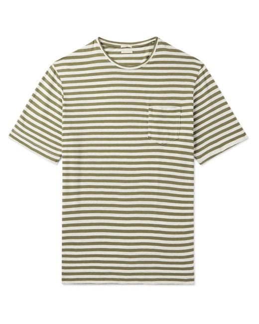 Massimo Alba White Panarea Striped Cotton And Linen-blend T-shirt for men
