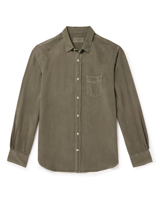 Typewriter risk of course Officine Generale Lipp Garment-dyed Lyocell Shirt in Green for Men | Lyst