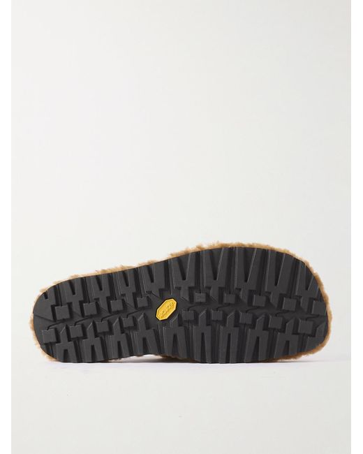 Dries Van Noten Brown Shearling Mules for men
