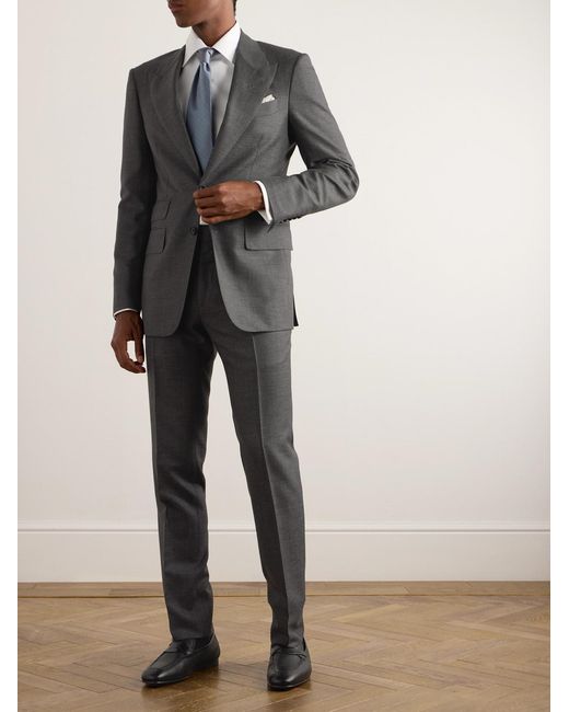 Tom Ford Black Shelton Wool, Mohair, Linen And Silk-Blend Suit Jacket for men