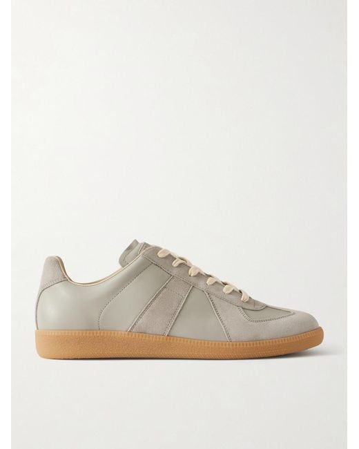 Maison Margiela Gray Replica Leather And Suede Sneakers for men