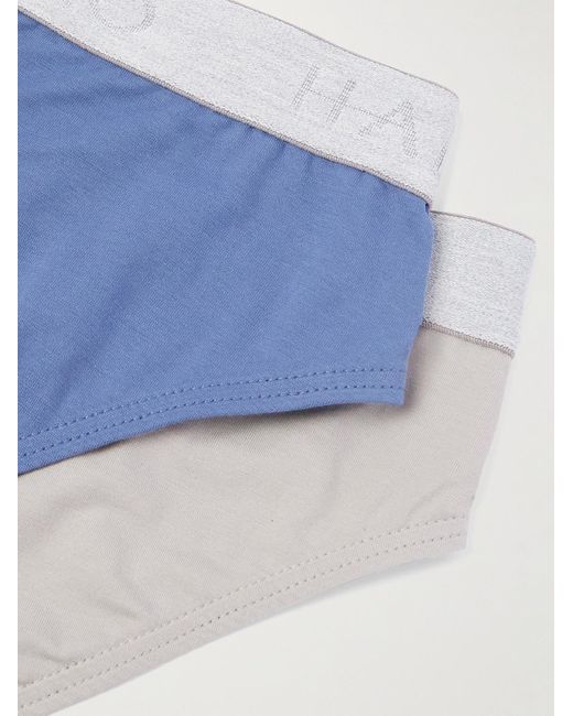 Hanro Gray Essentials Two-pack Stretch-cotton Briefs for men