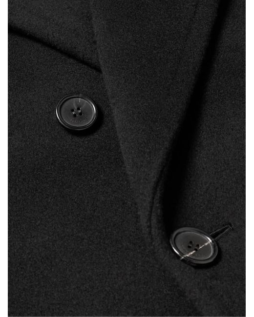 Saint Laurent Doppelreihiger Mantel aus Wolle in Black für Herren