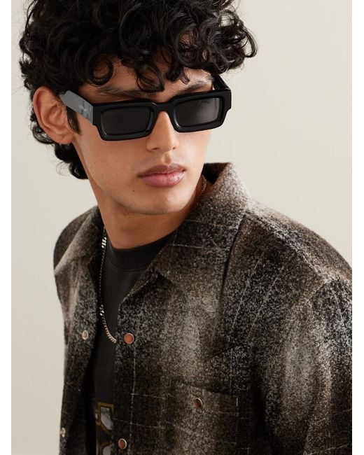 Off-White c/o Virgil Abloh Black Lecce Rectangular-frame Acetate Sunglasses for men