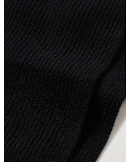 Ribbed Cashmere Scarf di William Lockie in Black da Uomo