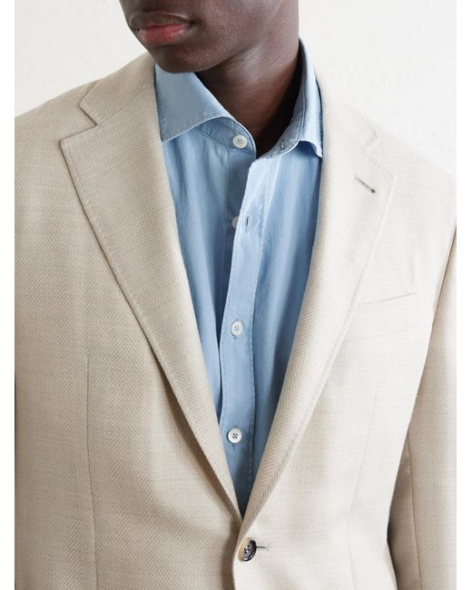 Canali Blue Denim Shirt for men