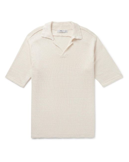 Inis Meáin White Linen Polo Shirt for men