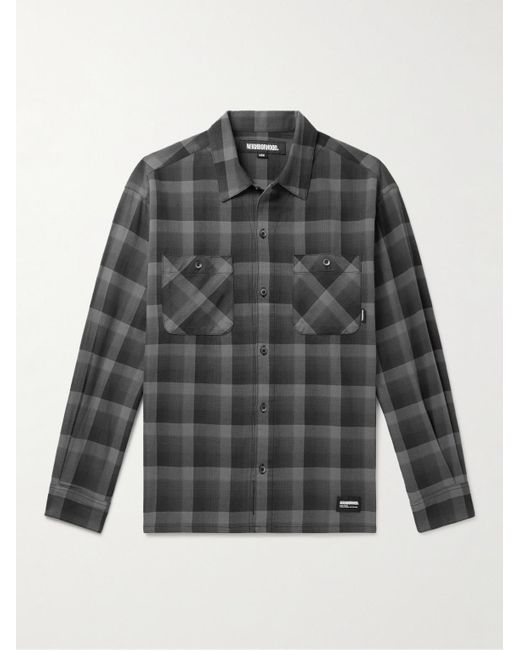 Neighborhood Checked Cotton-blend Flannel Shirt in Grey for Men | Lyst UK