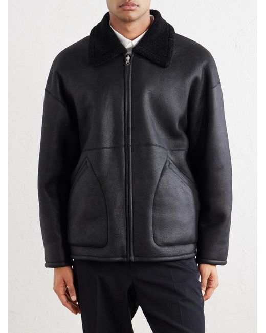 Auralee Black Reversible Shearling Jacket for men