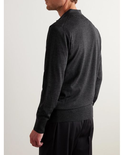 Mr P. Blue Merino Wool Polo Shirt for men