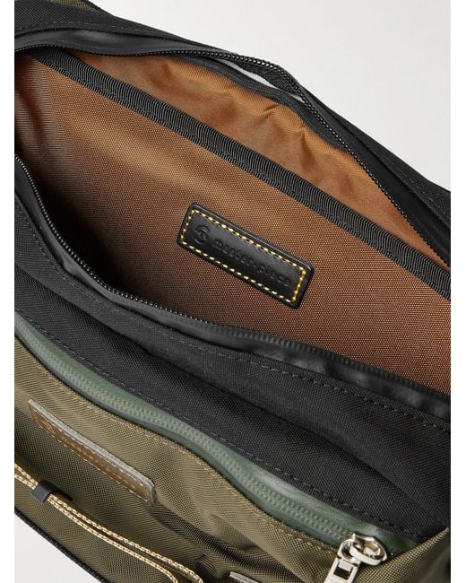 Master Piece Green Potential Leather-trimmed Cordura® Ballistic Nylon Belt Bag for men