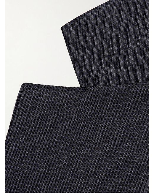 Dunhill Blue Slim-Fit Micro-Checked Wool-Blend Suit Jacket for men