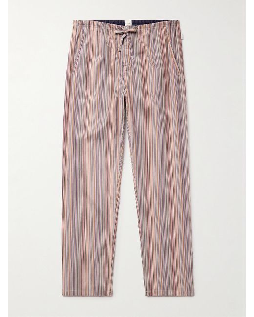 Paul Smith Pink Striped Cotton Pyjama Trousers for men