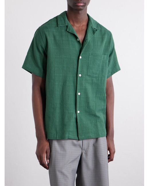 Portuguese Flannel Green Organic Cotton Shirt for men
