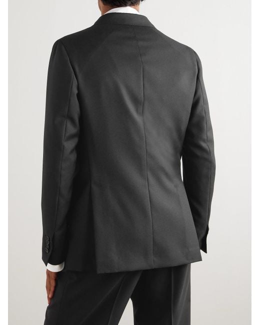 De Petrillo Black Napoli Virgin Wool Suit Jacket for men