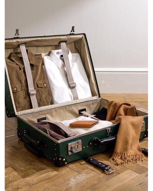 Globe-Trotter Green No Time To Die Leather-trimmed Vulcanised Fibreboard Check-in Suitcase for men