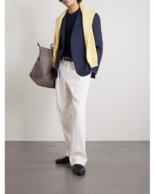 Canali Blue Kei Unstructured Linen And Wool-blend Suit Jacket for men