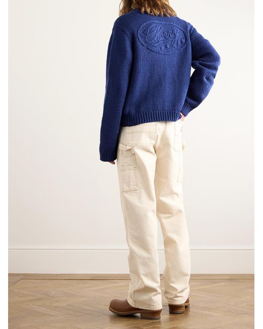 CHERRY LA Blue Organic Cotton Zip-up Cardigan for men