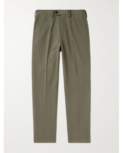 James Purdey & Sons Green Tapered Pleated Cotton-twill Trousers for men