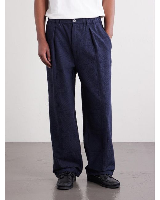 Blue Blue Japan Blue Straight-leg Cotton-blend Suit Trousers for men