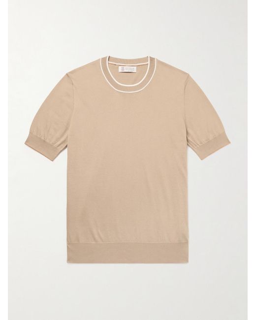 Brunello Cucinelli T-Shirt aus Baumwolle in Natural für Herren