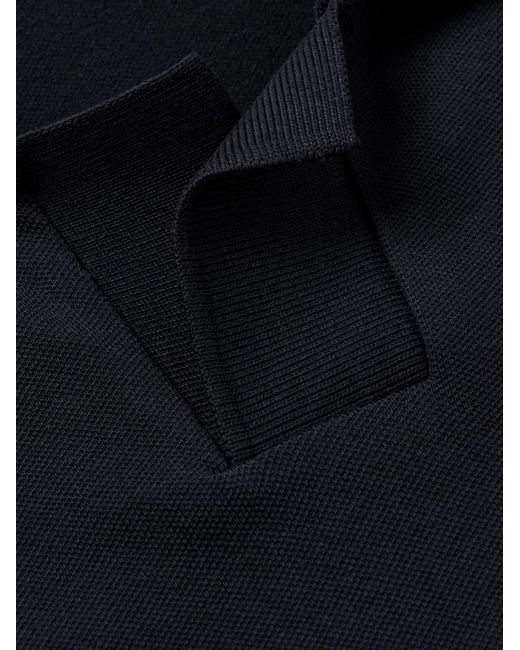 Club Monaco Black Johnny Cotton-blend Piqué Polo Shirt for men