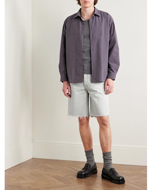 Agolde White Anson Straight-Leg Frayed Organic Denim Shorts for men