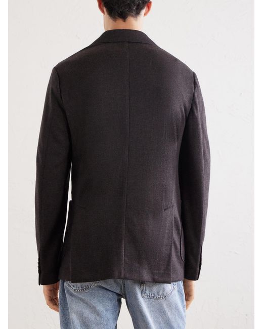 Brioni Black Houndstooth Cashmere Blazer for men