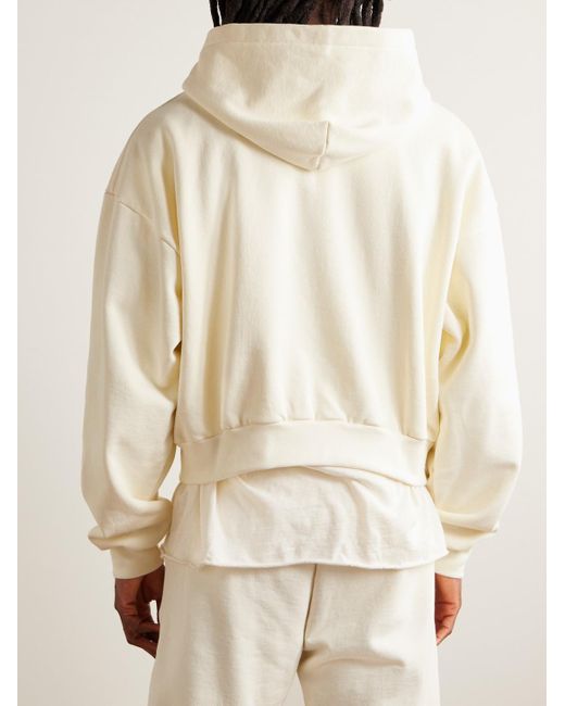 John Elliott Natural Studio Fleece Tilted Cropped Cotton-jersey Hoodie for men