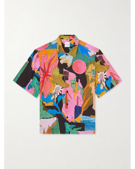 Paul Smith White Printed Voile Shirt for men