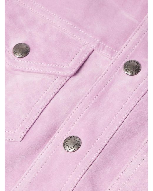 Tom Ford Jacke aus gebürstetem Veloursleder in Pink für Herren