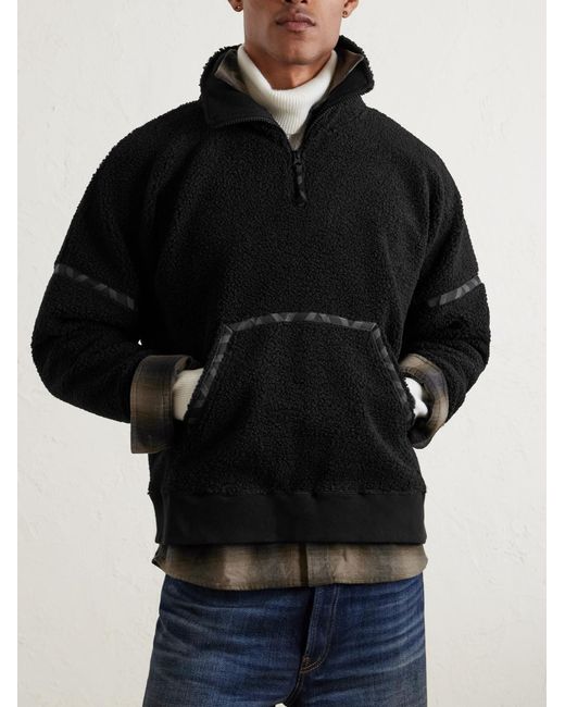 MANAAKI Black Ari Fleece Half-Zip Sweatshirt for men