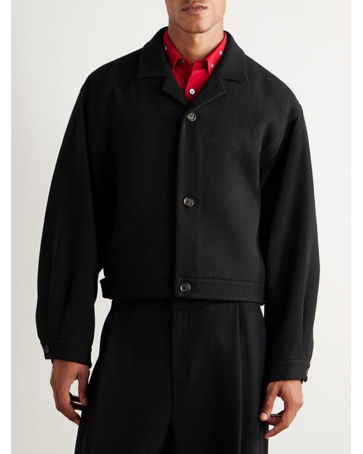 Amomento Black Cropped Wool-blend Jacket for men